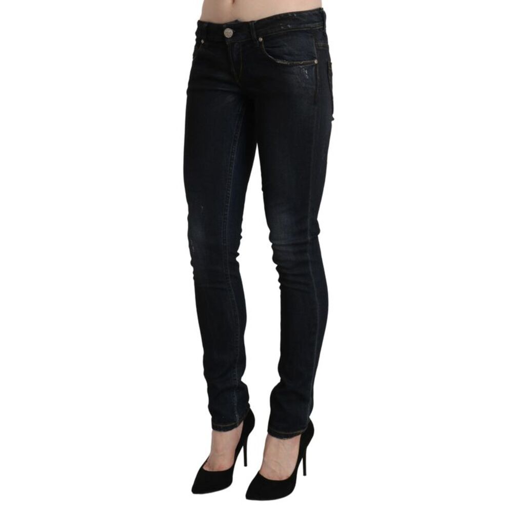 Acht Blue Washed Low Waist Skinny Denim Slim Women's Trouser
